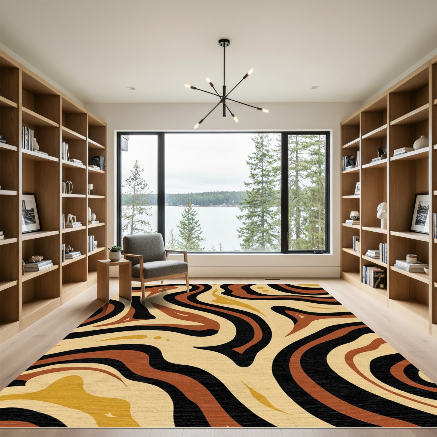 Abstract Swirls Earthy Tones Rug