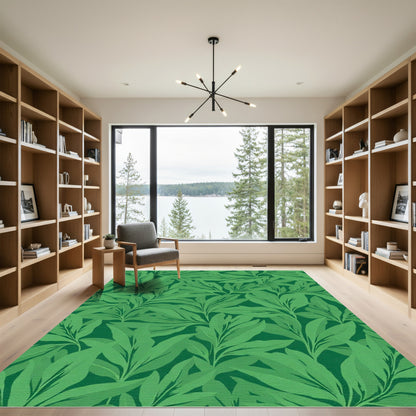 Verdant Green Leafy Branches Rug