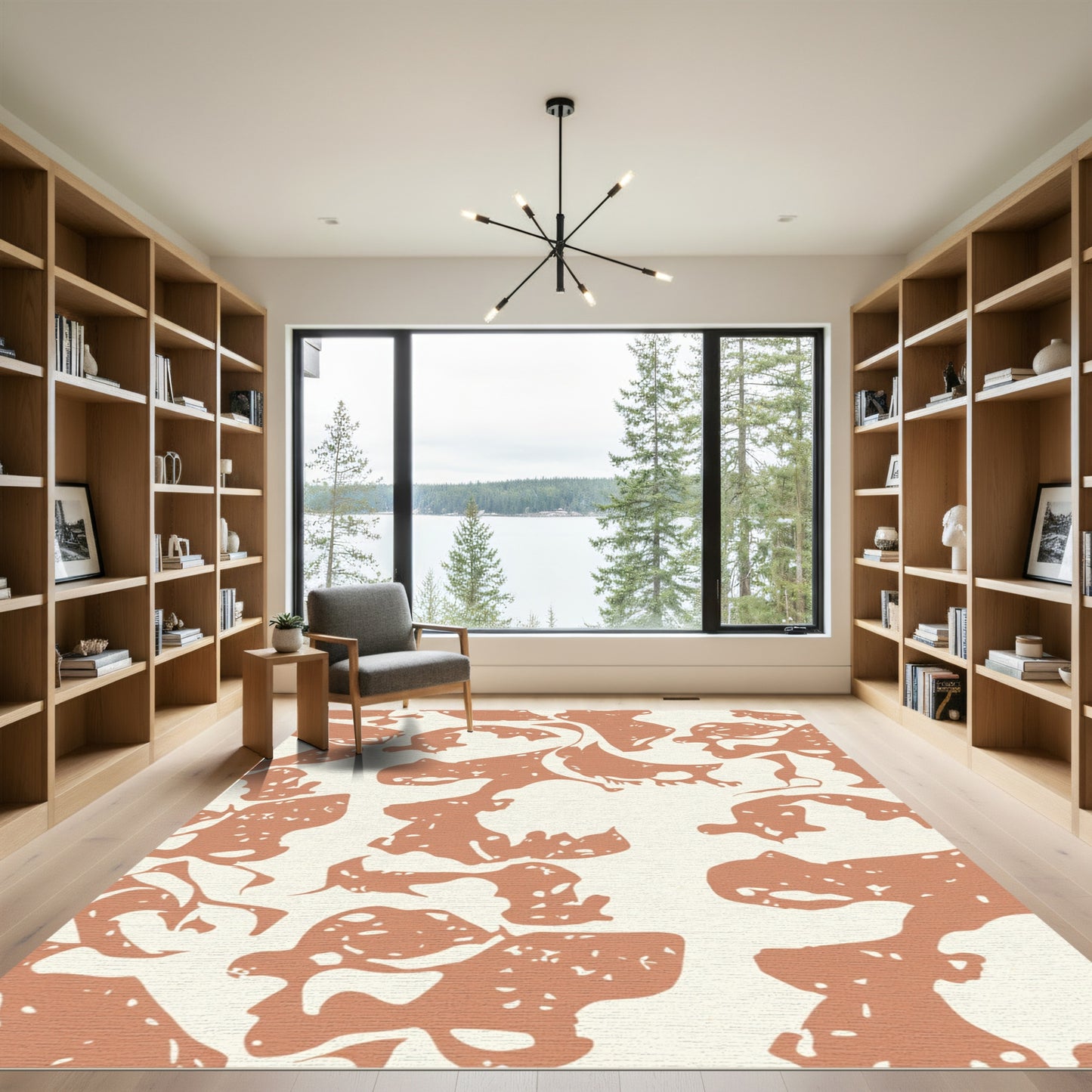 Terracotta Organic Abstract Shapes Rug