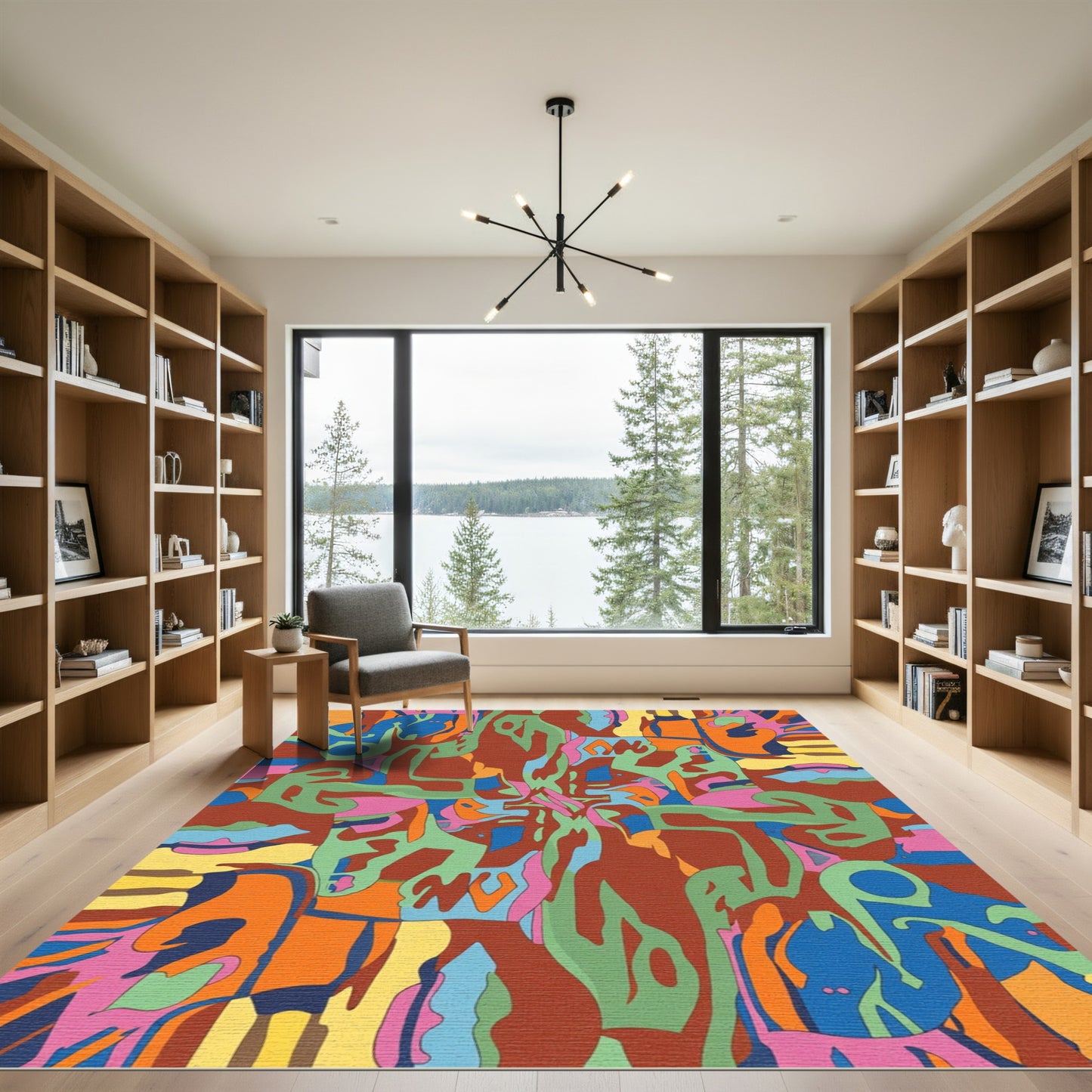 Psychedelic Swirl Abstract Vivid Shapes Rug