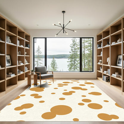 Golden Spots Round Scatter Rug