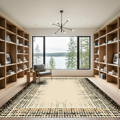 Sepia Tone Halftone Border Rug
