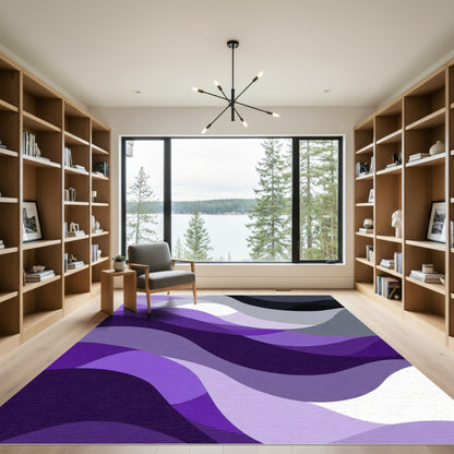 Amethyst Purple Wavy Stripes Rug