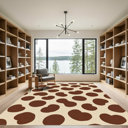 Brown Tan Spotted Irregular Shapes Rug