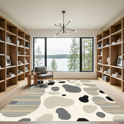 Abstract Organic Shapes Neutral Tones Rug