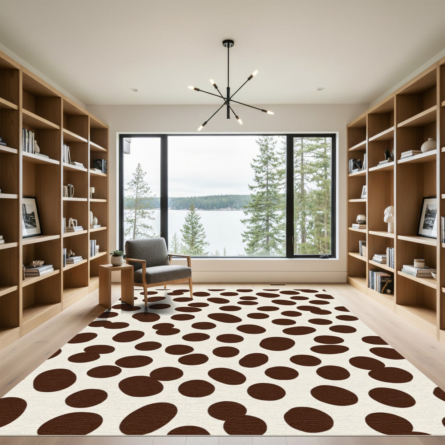 Brown Speckled Cream Texture Rug