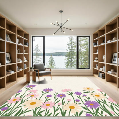 Field Of Daisies Multi Colored Floral Rug