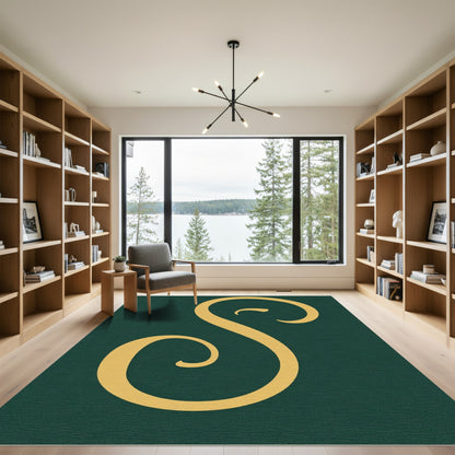 Golden Swirl Emerald Curled Rug