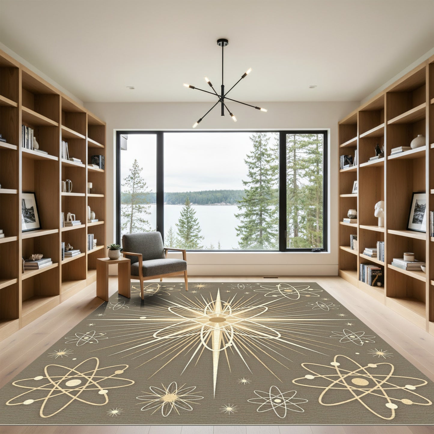 Retro Atomic Stars and Orbits Rug