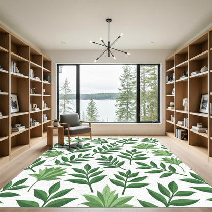 Emerald Green Leafy Canopy Rug