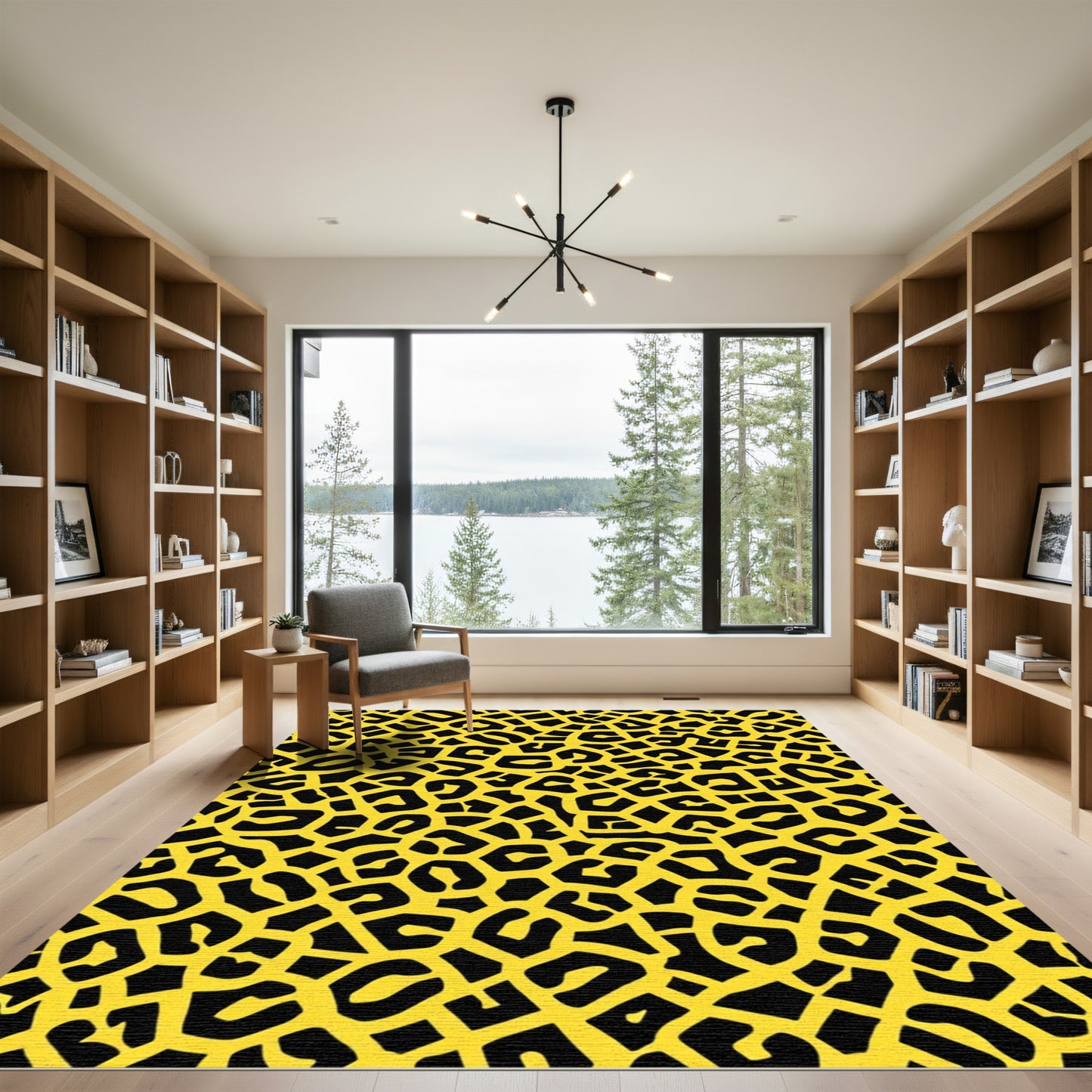 Bold Yellow Black Spots Rug
