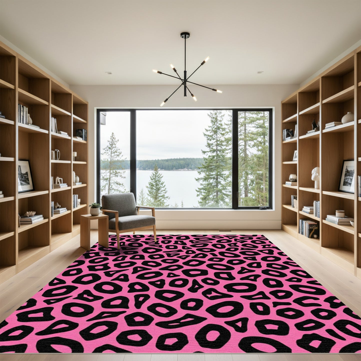 Pink Black Animal Spot Rug