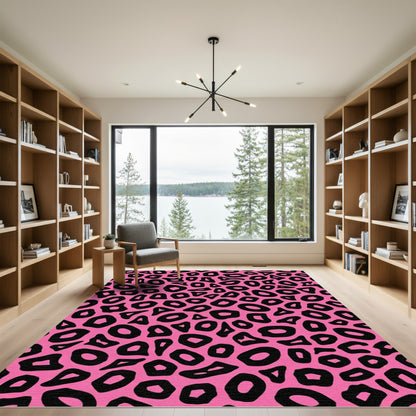 Pink Black Animal Spot Rug
