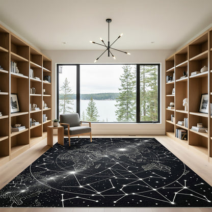 Celestial Map Constellation World Rug