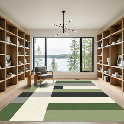 Earthy Geometric Bold Block Rug