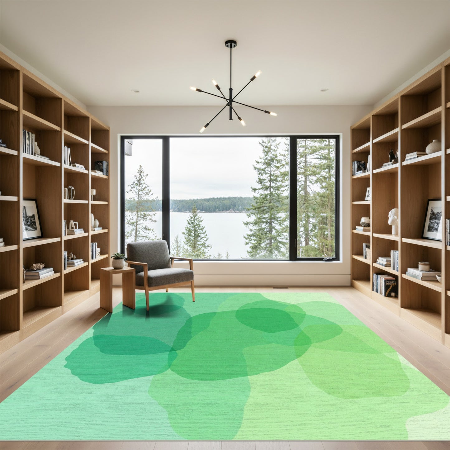 Verdant Organic Blob Overlap Rug