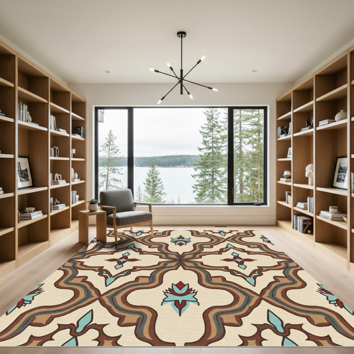 Earthy Tones Quatrefoil Medallion Rug