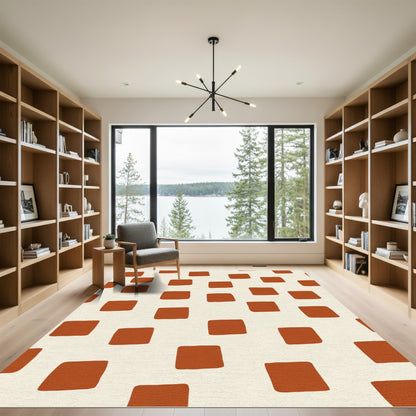Terra Cotta Squares Checkerboard Rug