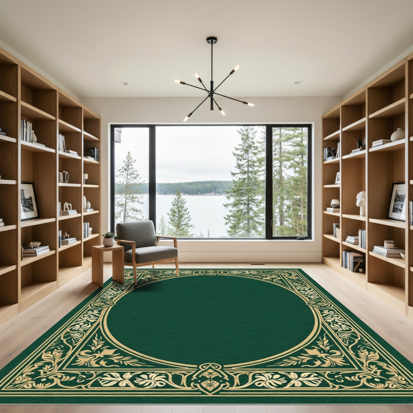 Emerald Gold Ornamental Floral Rug