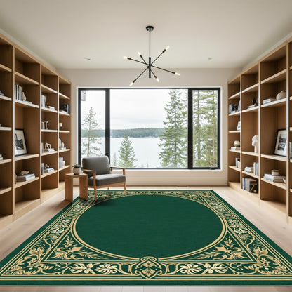 Emerald Gold Ornamental Floral Rug