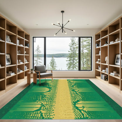 Emerald Gold Organic Stripes Rug
