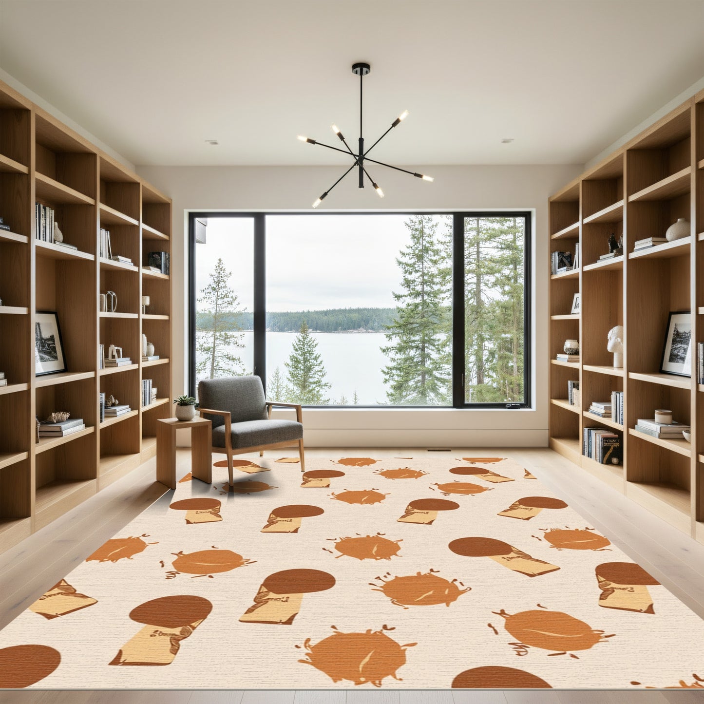 Brown Mushroom Ochre Scatter Rug