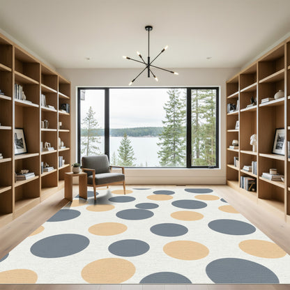 Gray Orange Dot Cluster Rug