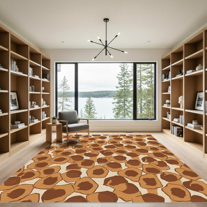 Caramel Brown Abstract Spots Rug