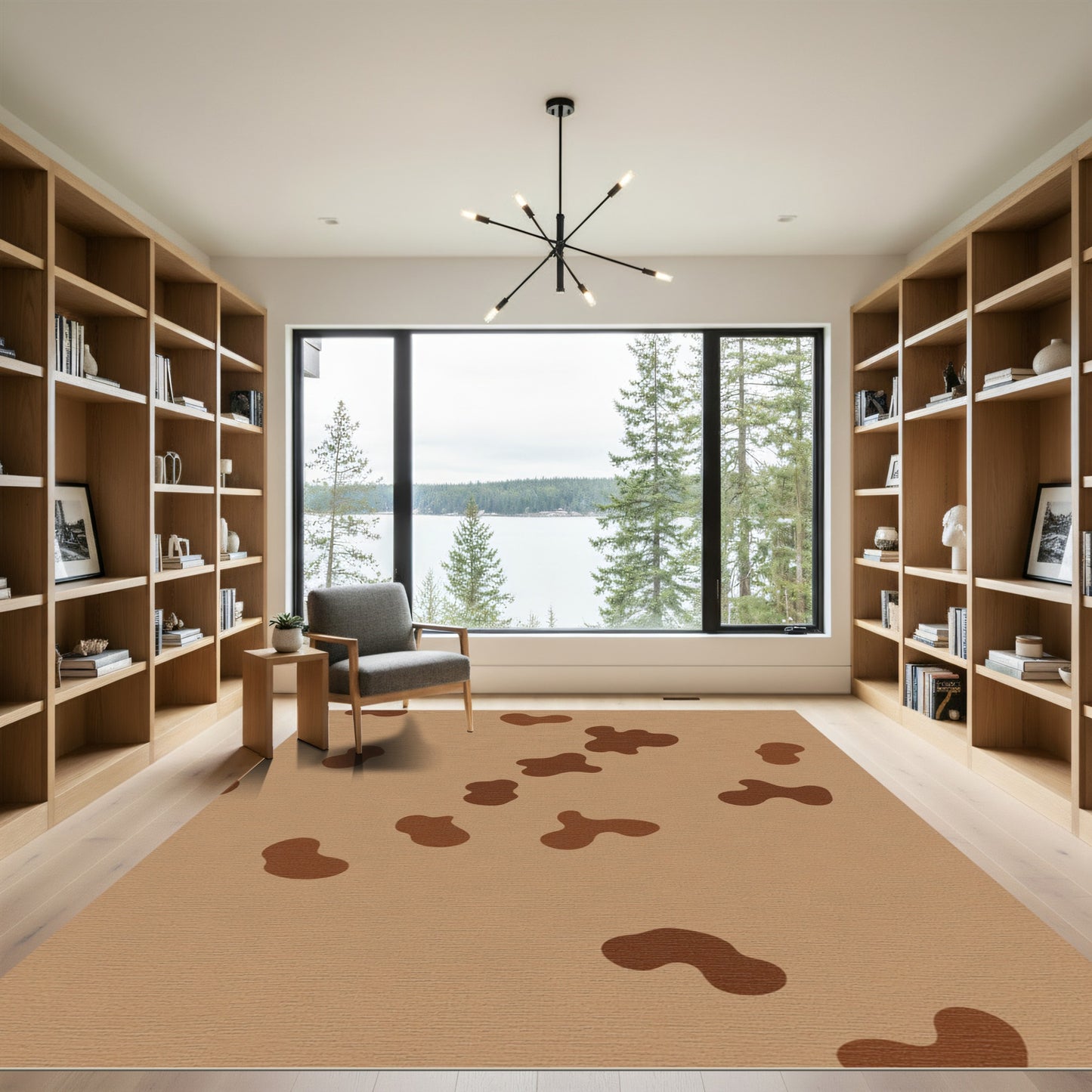Brown Spotty Abstract Rug