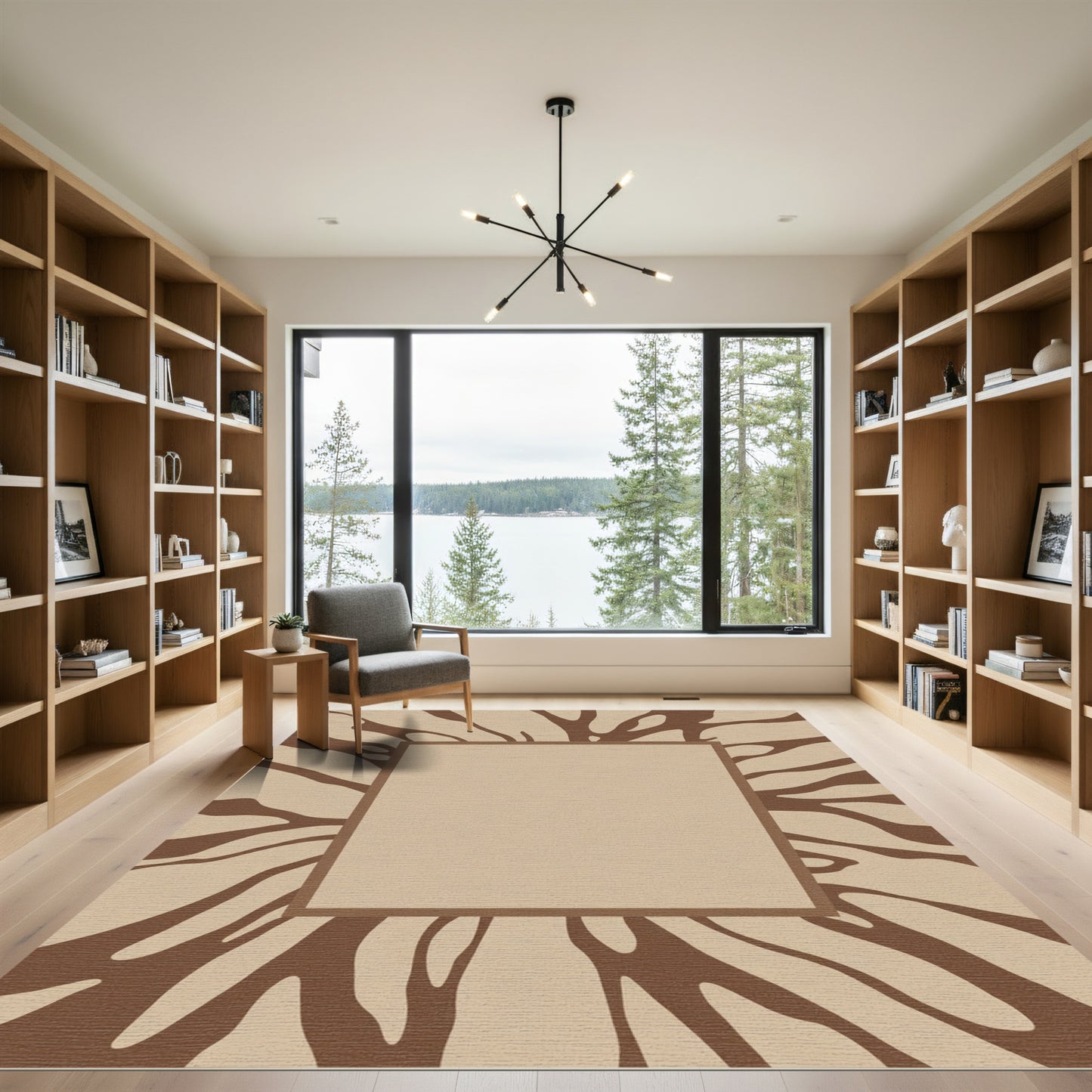 Brown And Tan Animal Print Rug