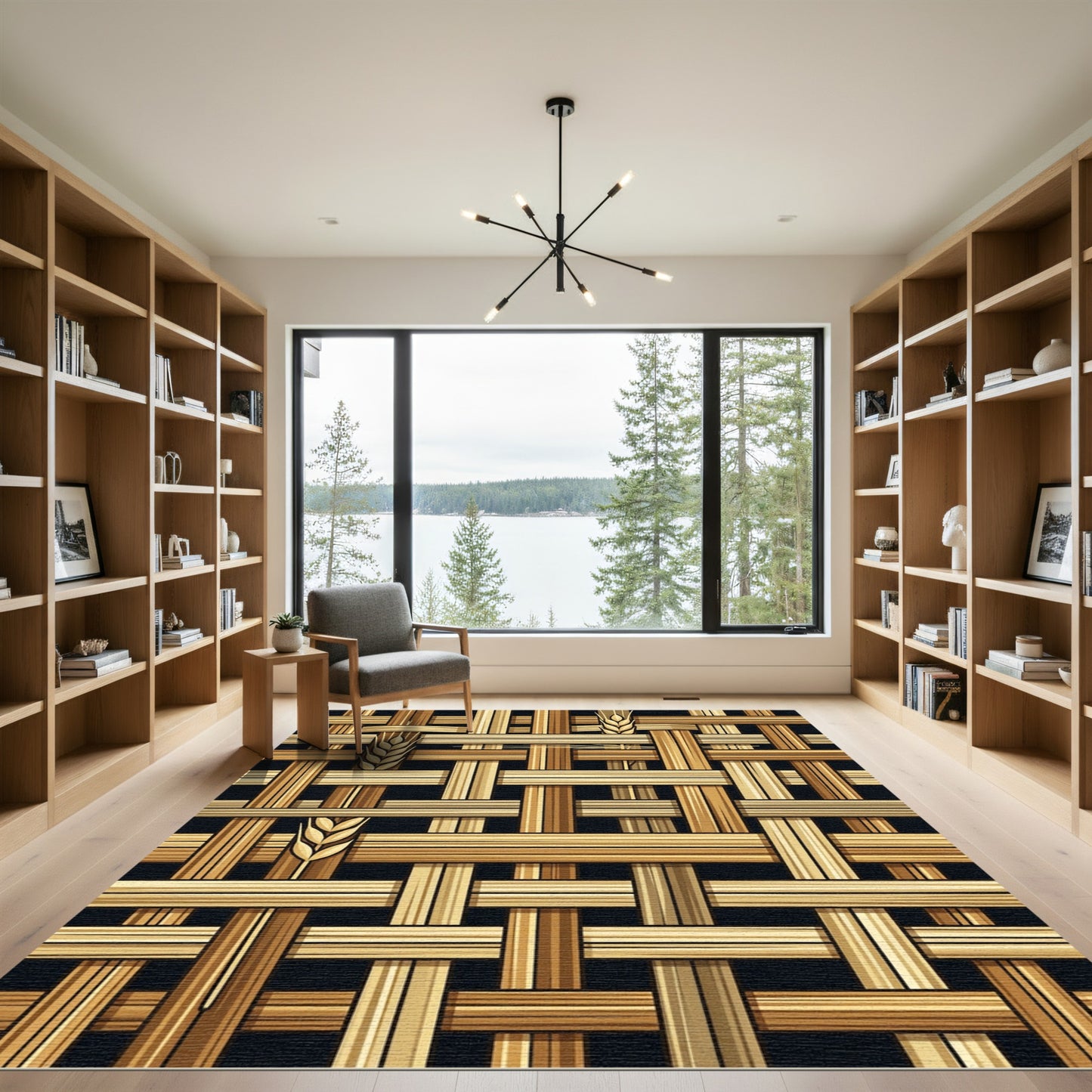 Golden Wheat Woven Textured Earthy Rug