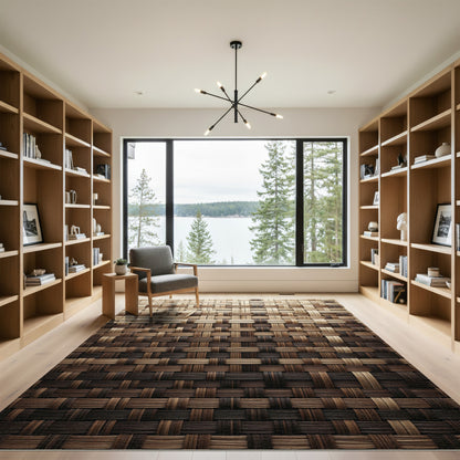 Woven Brown Earth Tones Texture Rug