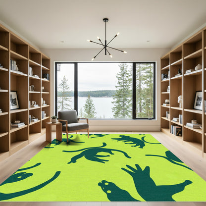 Dark Teal Swinging Monkey Citrus Rug