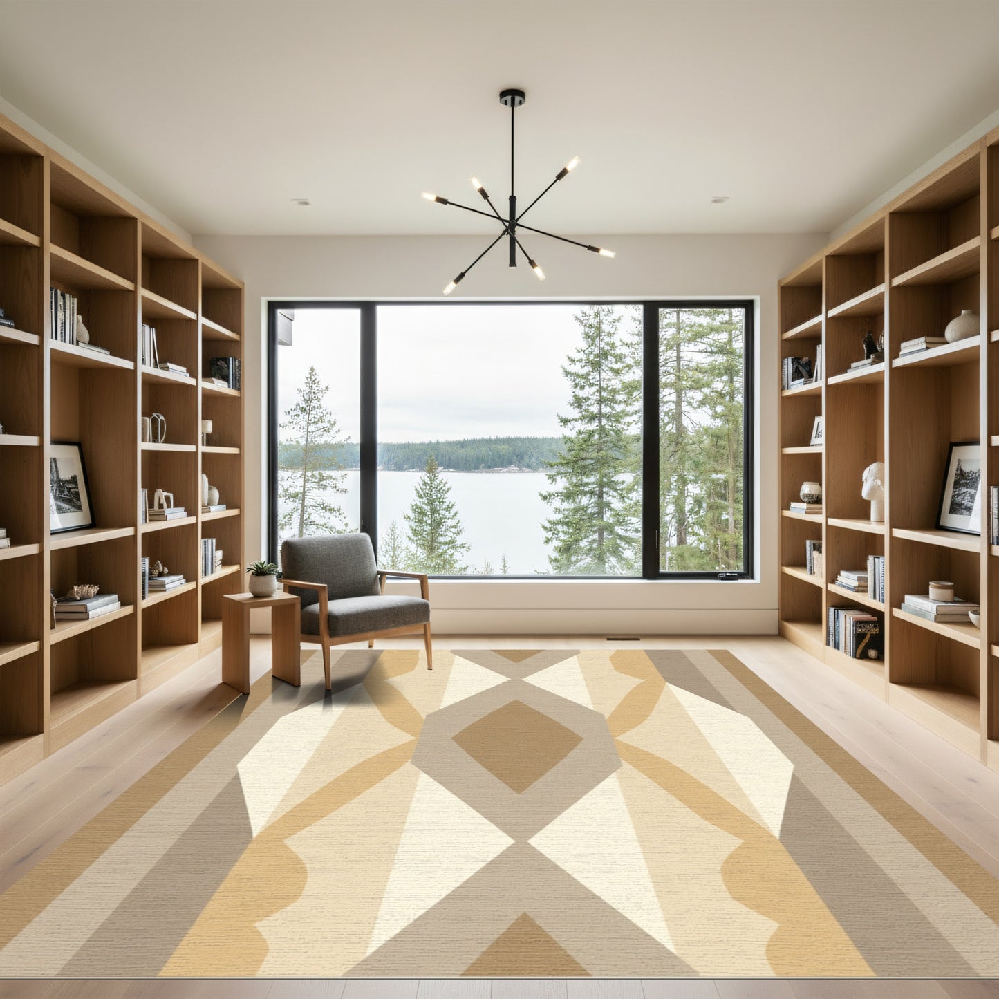 Earthy Geometric Diamond Shape Rug
