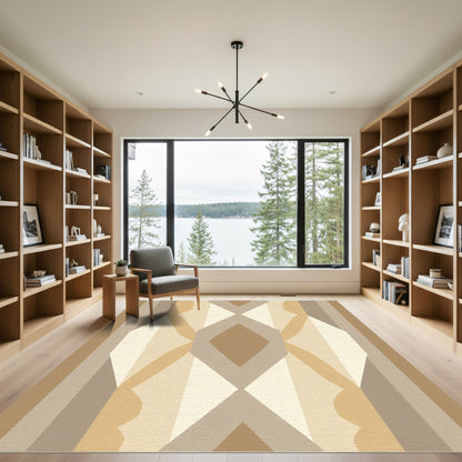 Earthy Geometric Diamond Shape Rug