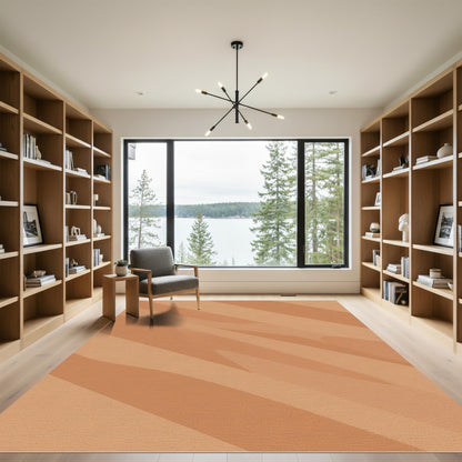 Warm Earth Tone Diagonal Stripes Rug