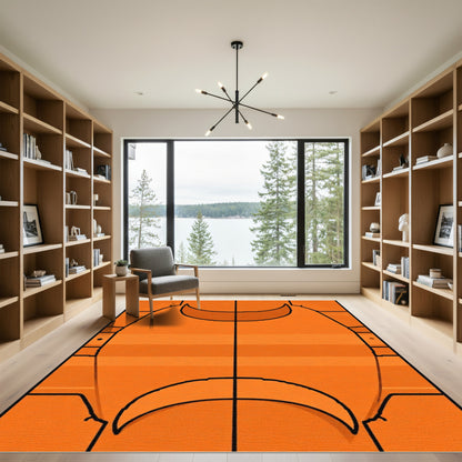Bold Orange Geometric Arches Rug