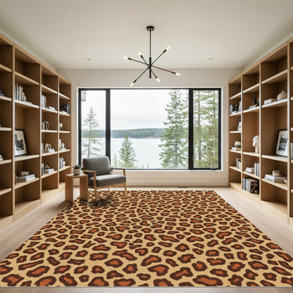 Classic Brown Leopard Spots Rug