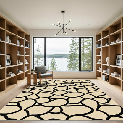Cream Pebble Abstract Organic Rug