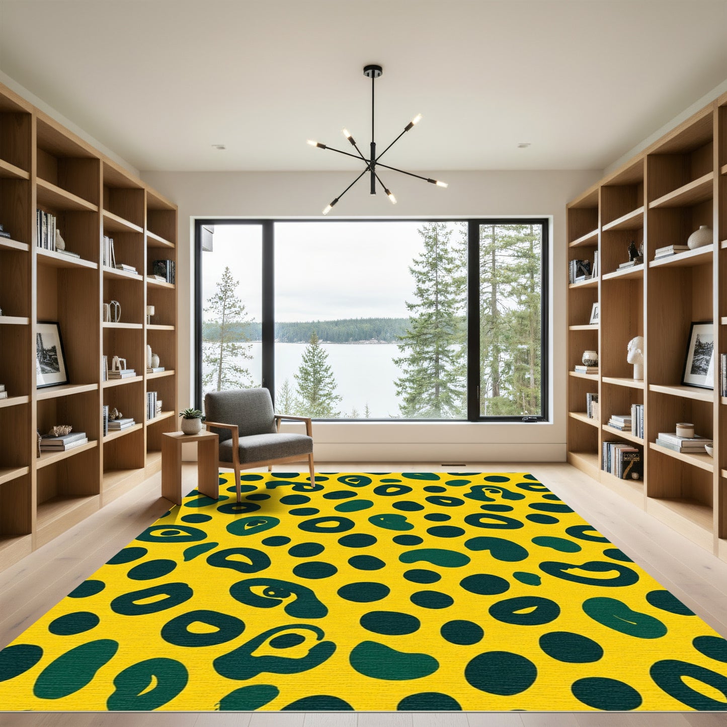 Yellow And Green Leopard Spots Rug