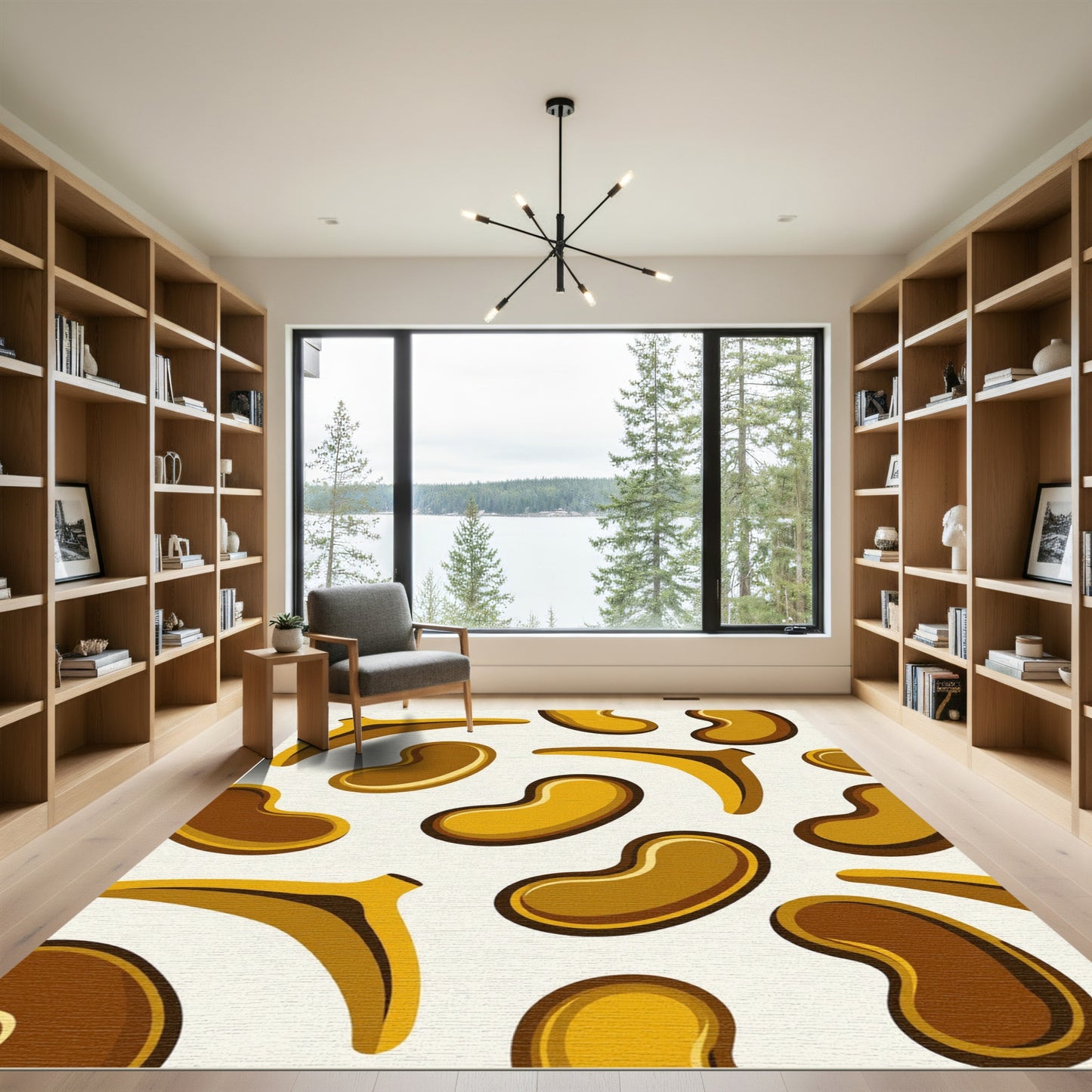 Abstract Golden Bean and Banana Geometric Rug
