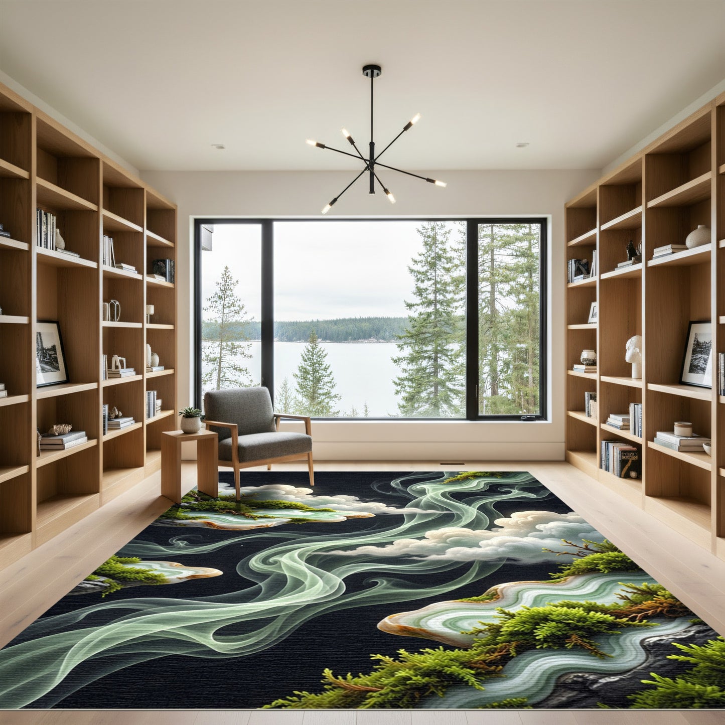 Ethereal Green Smoke Agate Islands Rug