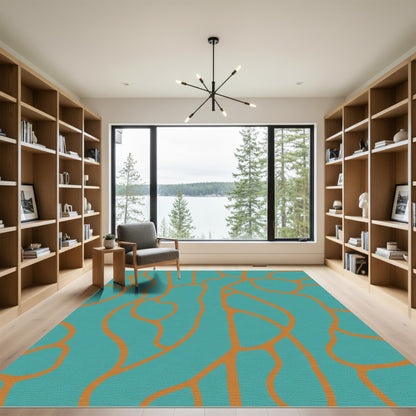 Turquoise Copper Organic Weave Rug