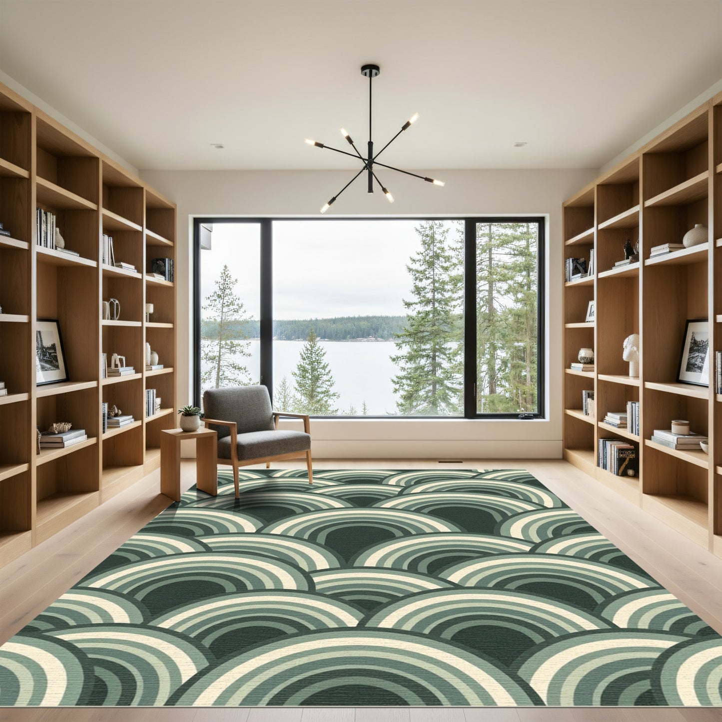 Arco Iris Green Arc Pattern Rug