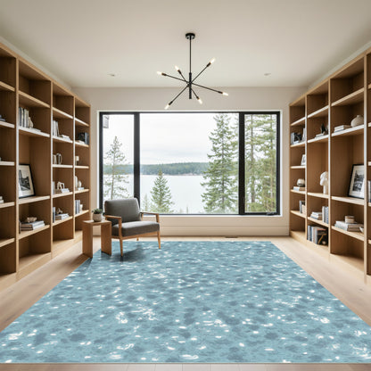 Pale Blue Scattered Speckled Texture Rug
