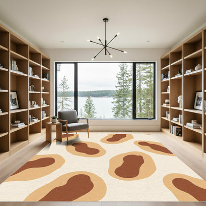Organic Brown And Tan Blob Rug