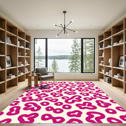 Bold Pink Leopard Spots Rug