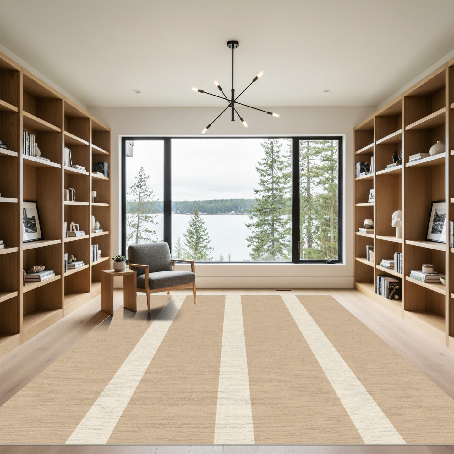 Neutral Tones Vertical Stripes Rug