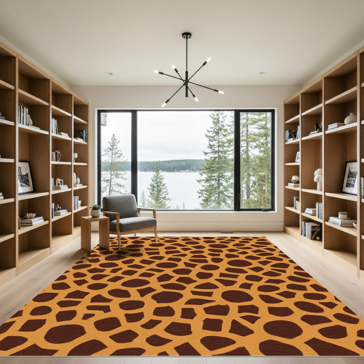 Brown Orange Organic Patchwork Rug