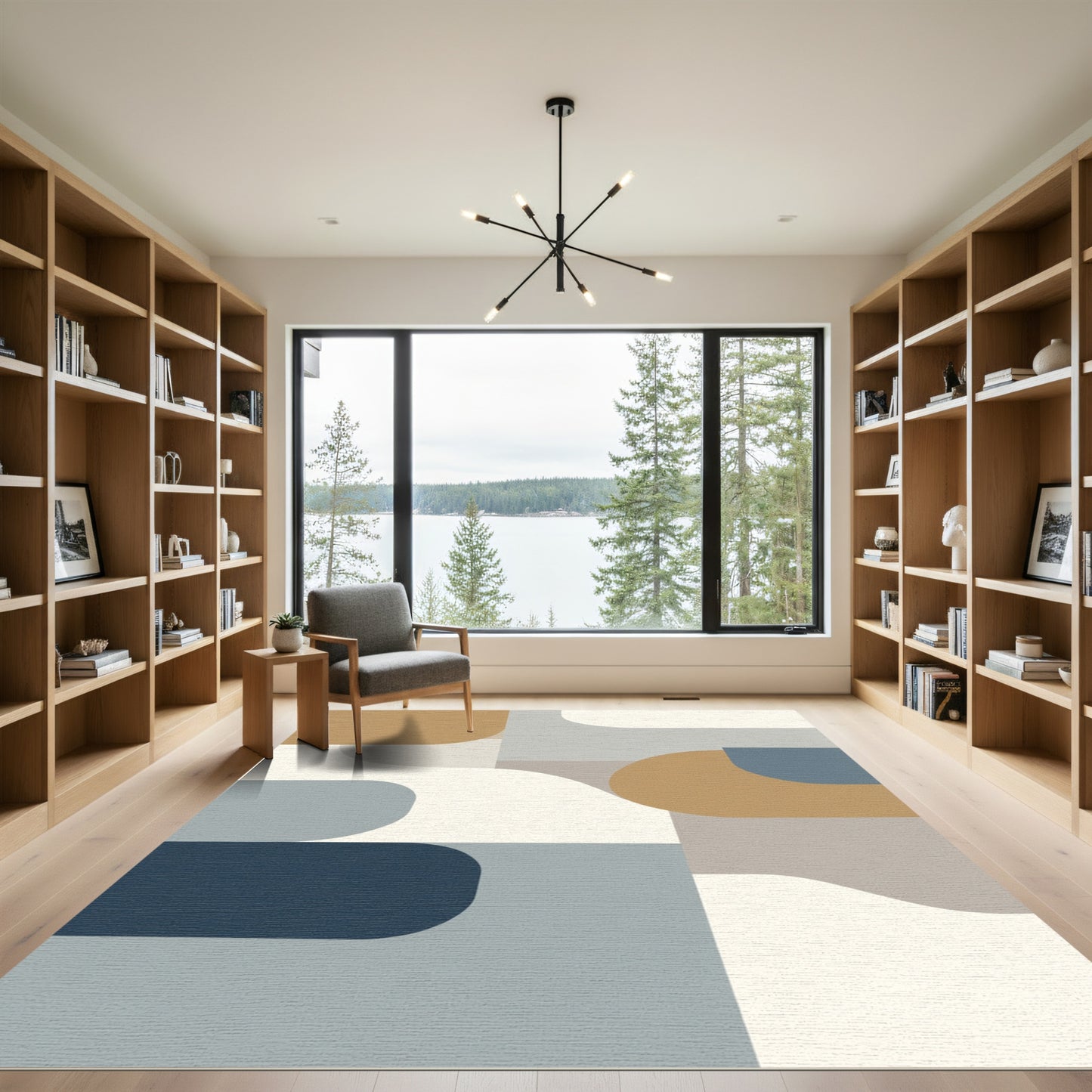 Modern Geometric Arc Blend Rug